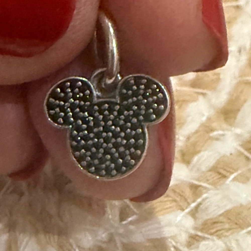 Pandora Retired Silver and Black Mickey Charm